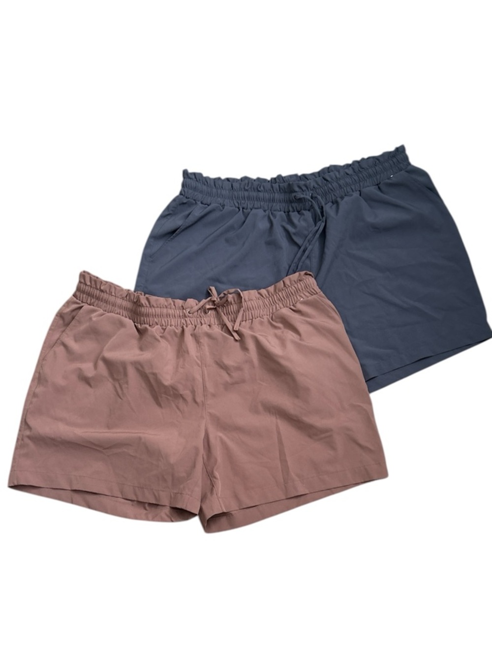 Mondetta Women's Athletic Shorts in Dusty Rose & Gray Blue Set Plus Size XXL